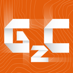 Pomarańczowy kwadrat z białymi liniami i logiem Gis2Cad